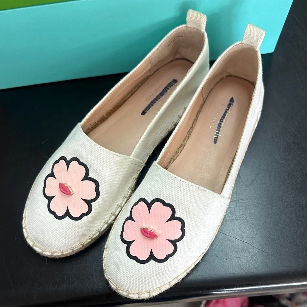 Kate Spade Cream Espadrilles with Pink Floral Design - Picture 3 of 8